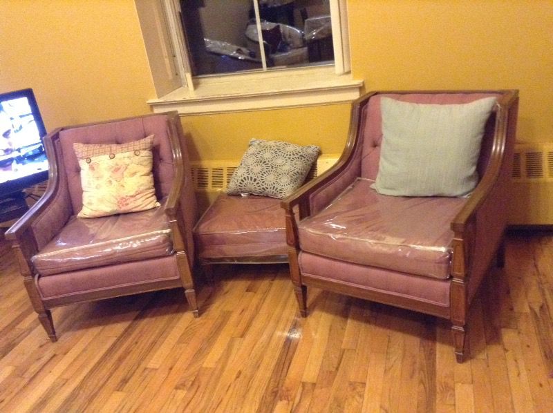 Antique chairs and ottoman