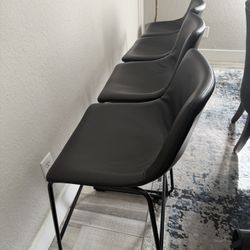 4 Leather Barstools 
