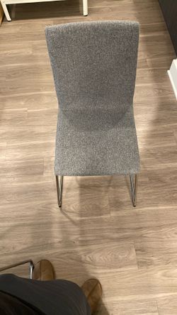 IKEA Grey Fabric Dining Chairs – Chrome Legs (Set of 4)