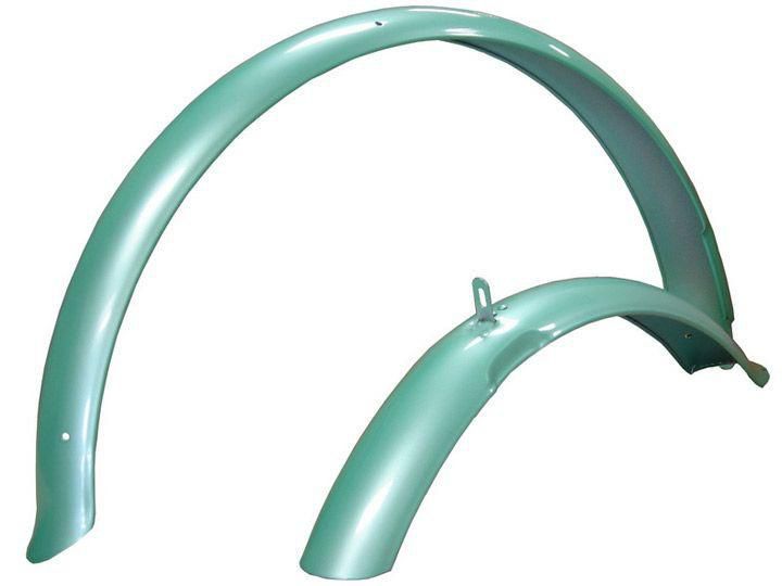 New 26 inch Universal Beach Cruiser Bicycle Fender Set Mint Green with Mounting Brackets