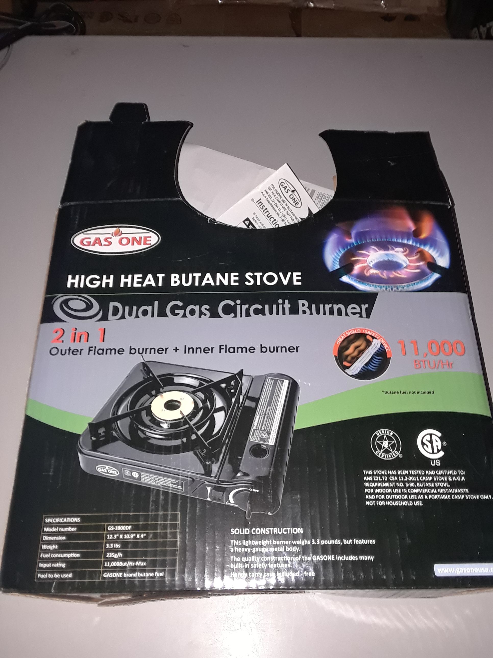 Portable stove with butane