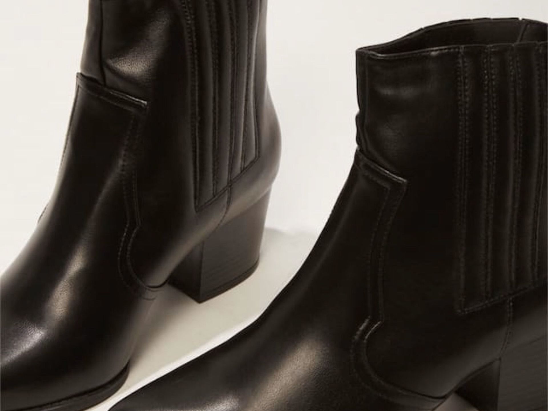 Faux Leather pointed toe boots