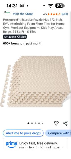 New !! Fit Exercise Puzzle Mat 1/2-inch, EVA Interlocking