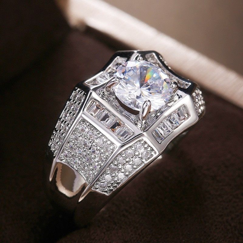 "Unique Shiny Zircon Square Chunky Fashion Wedding Rings for Women, PD644
 
.