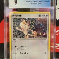 Meowth 2004 EX Fire Red Leaf Green Reverse Holo CGC 9