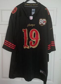 San Francisco 49ers Deebo Samuel #19 Black Rivalry Jersey Faithful to the Bay 80 Seasons Patch Official NFL Jersey Adult Men’s size XXXL New with Tag