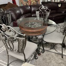 Glass dining Table & 4  Chairs 