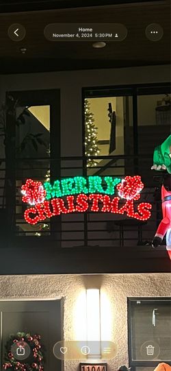 At Home – LED Twinkle Merry Christmas Sign, 5' Wide⁠