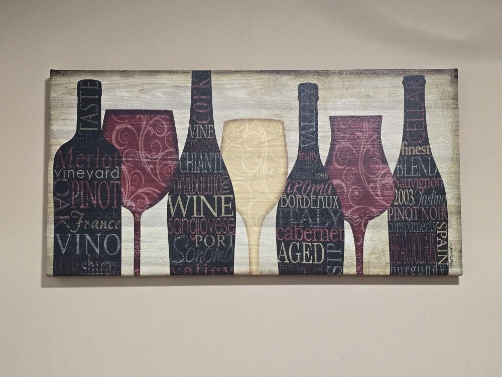 Wine Clock, Picture And Decorative Wine Rack