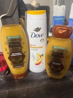 Garnier Whole Blends Honey Treasures Shampoo & Conditioner + Dove Body Wash