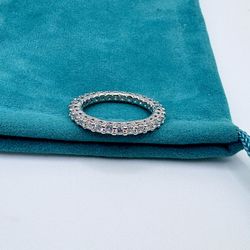 D Color 1.1ct Moissanite Eternity Band | Size 6 | 14k Gold Plated