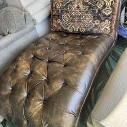 Genuine Leather Chaise Lounger 