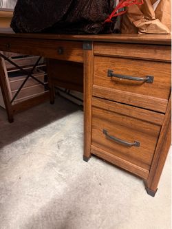 Wooden desk with swivel chair set/ together