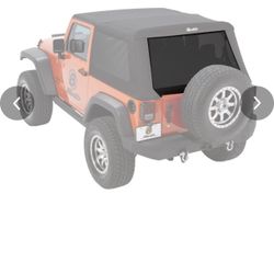 Jeep Wrangler BESTOP REAR WINDOW - JK 2-DOOR TREKTOP GLIDE - BLACK TWILL