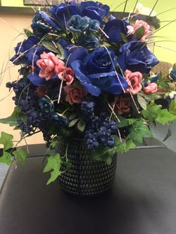 Artificial Flowers & Vase