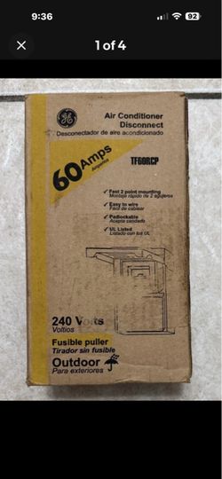 GE 60 Amp 240 Volt Fused AC Disconnect Steel Enclosure for Outdoor Use TF60RCP