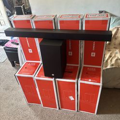 JBL 3.1.2 Ch. Cinema SB595 Dolby Atmos Home Theater Soundbar ~ 430 Watt Massive Bass w/ Wireless Subwoofer