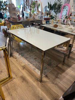 White IKEA Rectangle Dining Table 53”