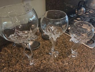 Crystal three piece vases from poland perfect, never been used small, medium and large
