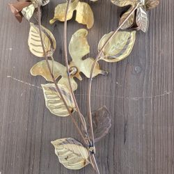 Vintage MCM Metal Wall Art Decor Brass Copper Rose Gold  Butterfly Detail 