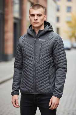 Mountain Warehouse Quantum Hybrid Padded Softshell Jacket  - Water Resistant Like New - Men Size S