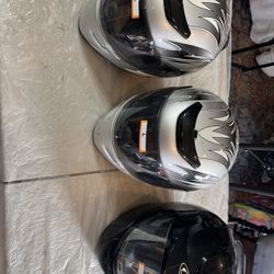 Two XL And One L Full Face Helmets