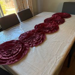 Pier1 Red Floral Fabric Table Runner