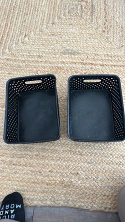 2 Med Black  Storage Bins