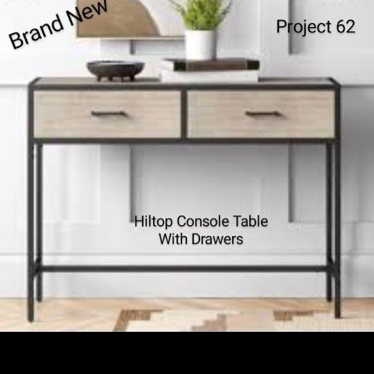 Brand New Project 72 Hiltop Wood Console Table With Drawers