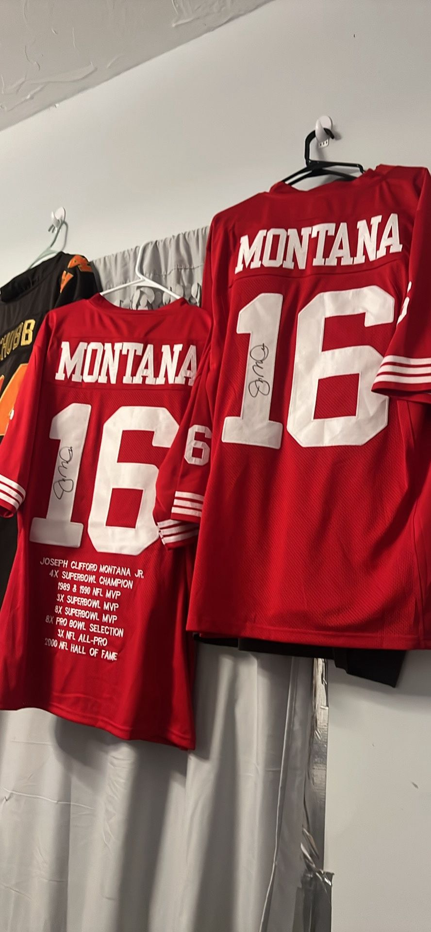 2 Autographed Joe Montana Jerseys 75 Each