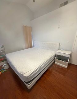 King bed frame/mattress and mattress cover
