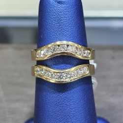 14kt YG Diamond Wedding Ring Guard (C-5) SIZE 7. ASK FOR RYAN. #10(contact info removed)