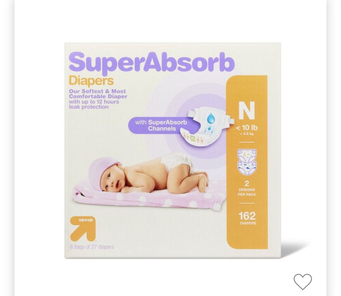 Diapers Newborn - 162ct