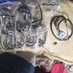 8 Asp medical stethoscopes dual head/black