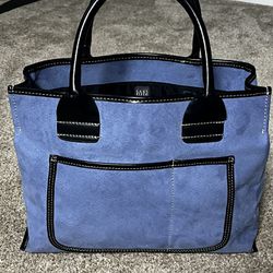 Saks Fifth Avenue Grey Faux Suede Bag
