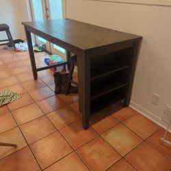 Wooden Table With Shelf's An Two Stool 