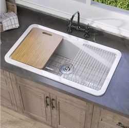 FH3319K 33 in. Drop-In/Undermount Workstation Single Bowl