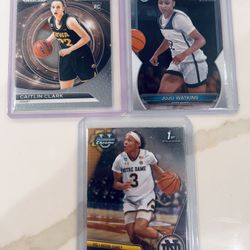 ROOKIE WOMENS BASKETBALL CARD LOT (3) CAITLIN CLARK-JUJU WATKINS-HANNAH HIDALGO