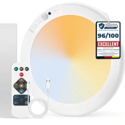 Battery Operated Shower Light Waterproof Inside, Rechargeable Motion Sensor Ceiling Lights Battery Powered with Remote, No Wiring Magnetic Cord