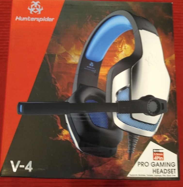 BENGOO V-4 Gaming Headset for Xbox One, PS4, PC, Controller, Noise Cancelling Over Ear Headphones with Mic, LED Light Bass Surround Soft Memory Earmu