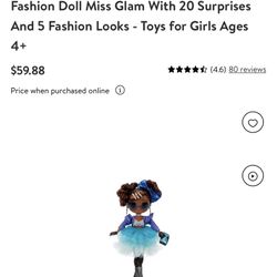 LOL Surprise OMG Present Surprise Fashion Doll Miss Glam With 20 Surprises And 5 Fashion Looks