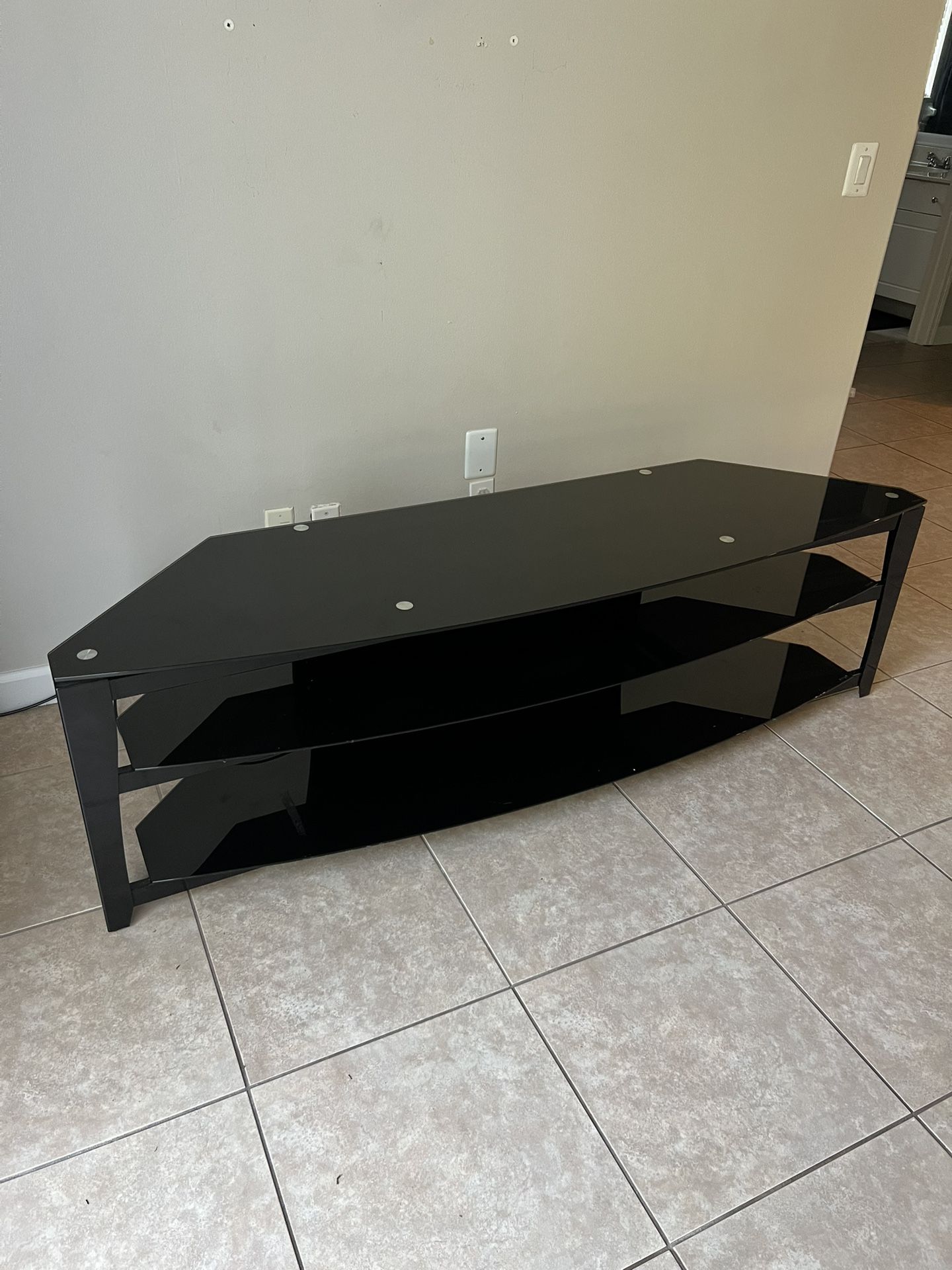 Black glass TV Stand