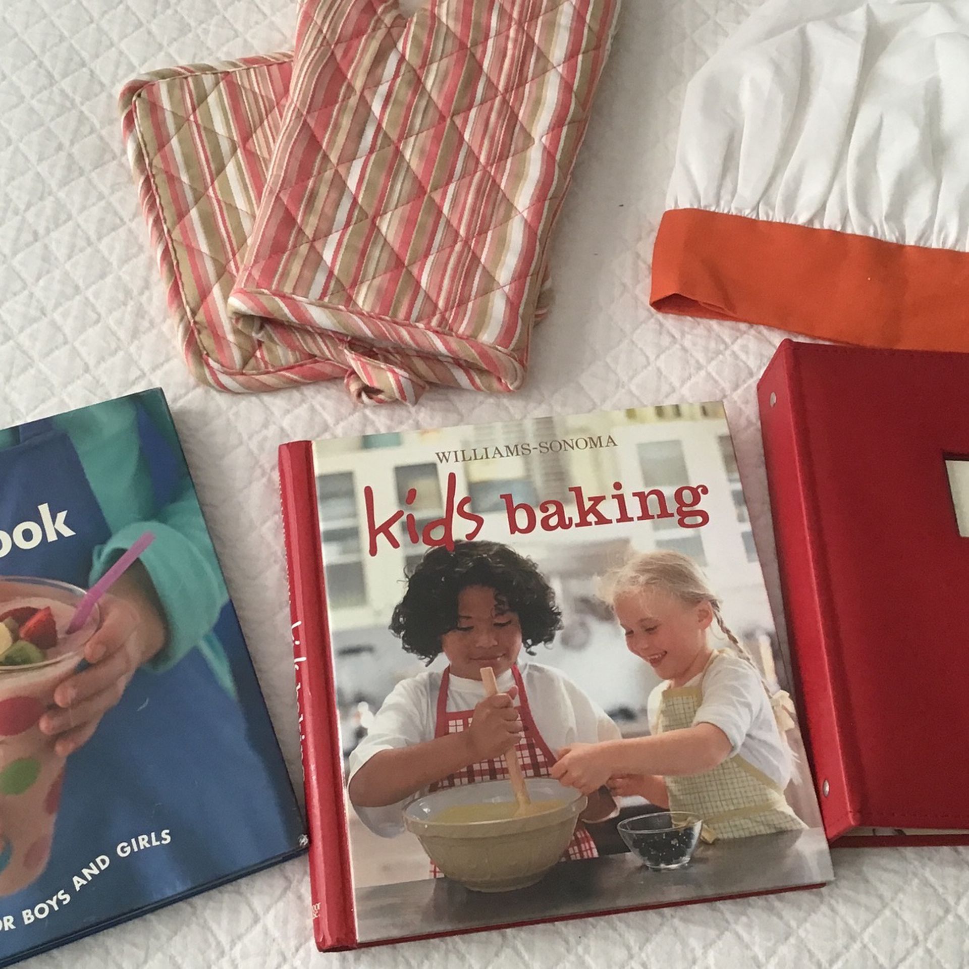 Kids Cooking Bundle- Includes 2 Kids Cookbooks, 1 New Recipe Book, Toque And Oven Mits