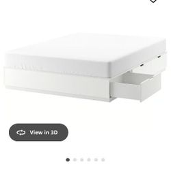 IKEA Nordli Queen Bed Frame With 6 Drawers - Excellent Condition 