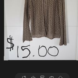 Lane Bryant Gold Cardigan Summer Sweater Size 22-24 