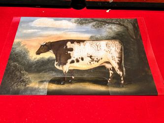 24x36 Inch Alexandra Churchill Cow Folk Art Print