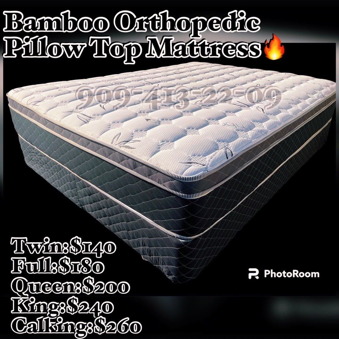 Cal King Bamboo Orthopedic Pillow Top Mattress!