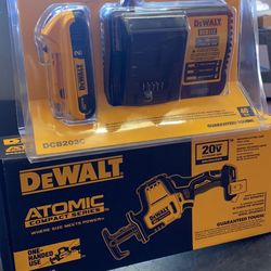 DEWALT ATOMIC 20-Volt MAX Cordless Brushless Compact Reciprocating Saw with (1) 2.0Ah Battery & Charger
