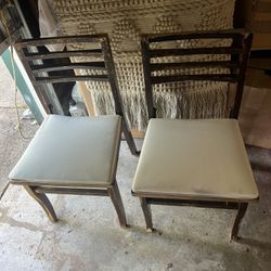 Set Of Antique Folding Chairs 