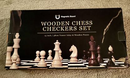 Wooden Chess / Checkers Set